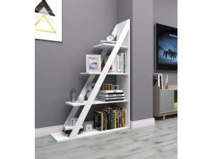 Bücherregal aus Holz "Arven" - 100 x 29 x 150 cm - Weiß 2