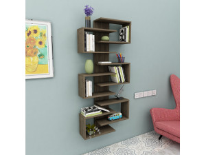 Bücherregal aus Holz "Lotus" - 75 x 21 x 161 cm - Walnussholz 2
