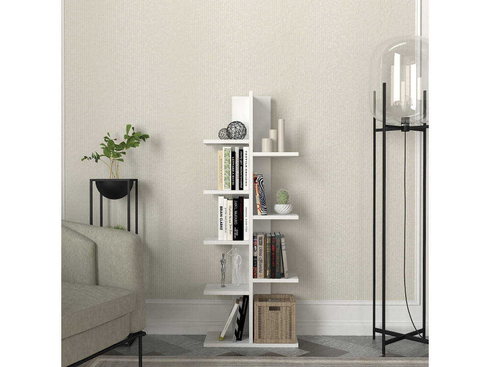 Holz Bücherregal "Tree" - 45 x 22 x 121 cm - Weiß