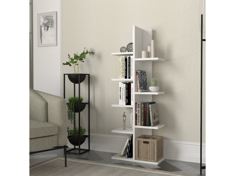 Holz Bücherregal "Tree" - 45 x 22 x 121 cm - Weiß