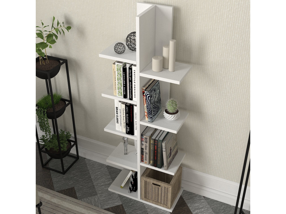 Holz Bücherregal "Tree" - 45 x 22 x 121 cm - Weiß