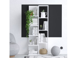 Bücherregal aus Holz "Viva" - 60 x 18 x 150 cm - Weiß 2