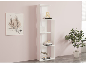 Bücherregal aus Holz "Wand" - 50 x 19 x 160 cm - Weiß 2