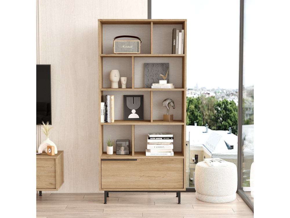 Bücherregal aus Holz "Calvin" 83,9 x 29,5 x 175,6 cm - Walnussholz