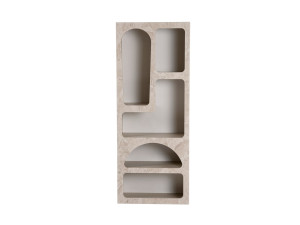 Holz Bücherregal "Venüs" 60 x 32 x 150 cm - Travertinmarmor