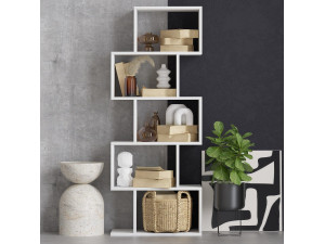 Holz Bücherregal "Meric" 60 x 30 x 150 cm - Weiß 2