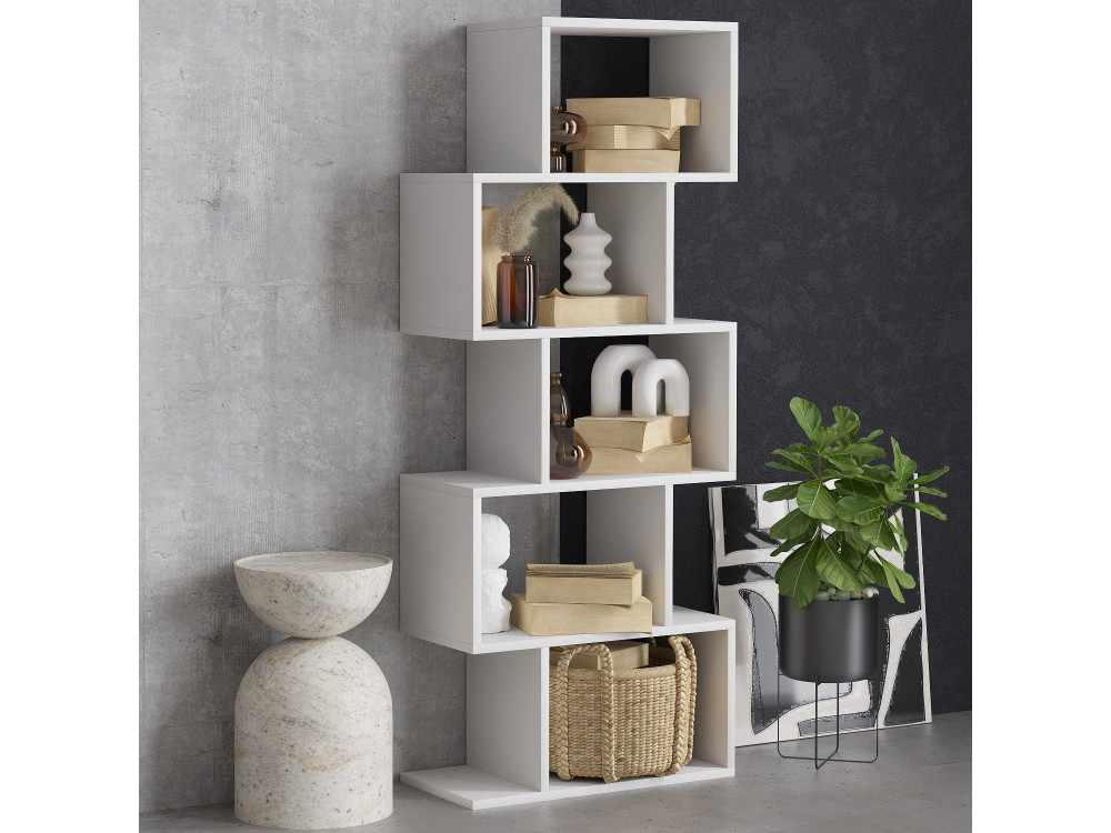 Holz Bücherregal "Meric" 60 x 30 x 150 cm - Weiß
