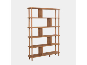 Holz Bücherregal "Meta" - 120 x 28 x 168 cm - Braun