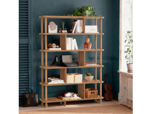 Holz Bücherregal "Meta" - 120 x 28 x 168 cm - Braun 2