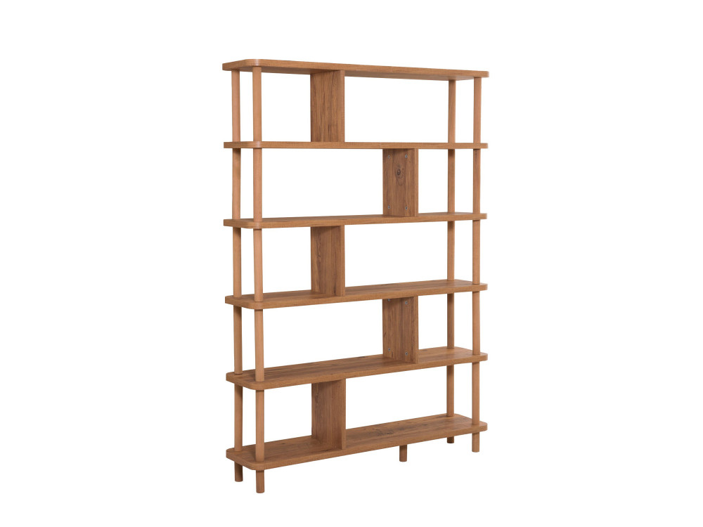 Holz Bücherregal "Meta" - 120 x 28 x 168 cm - Braun