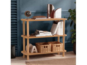 Holz Bücherregal "Step" - 80 x 28 x 75 cm - Braun 2