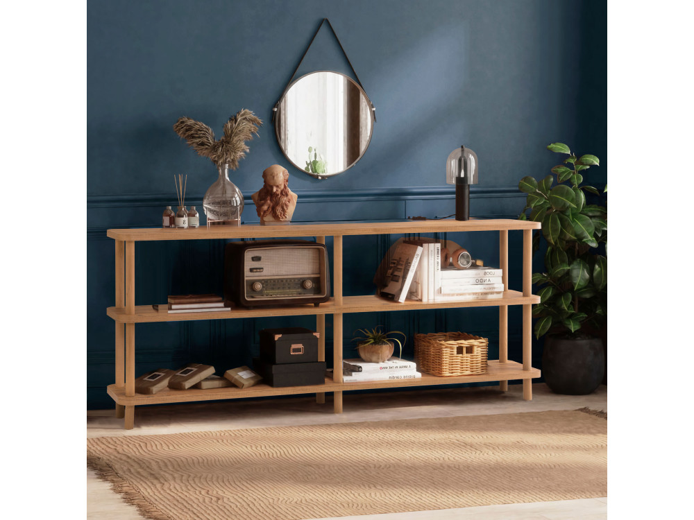 Holz Bücherregal "Zen" - 180 x 35 x 75 cm - Braun
