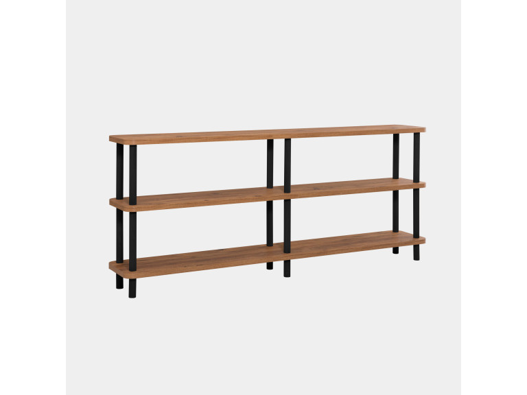 Holz Bücherregal "Zen" - 180 x 35 x 75 cm - Schwarz