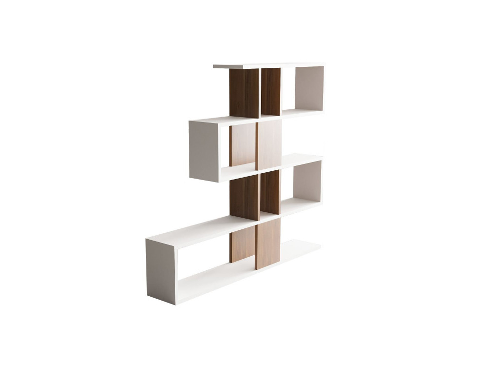 Bücherregal aus Holz "Karlin" - 120 x 20 x 109 cm - Weiß