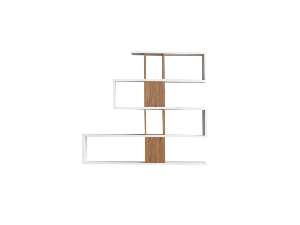 Bücherregal aus Holz "Karlin" - 120 x 20 x 109 cm - Weiß