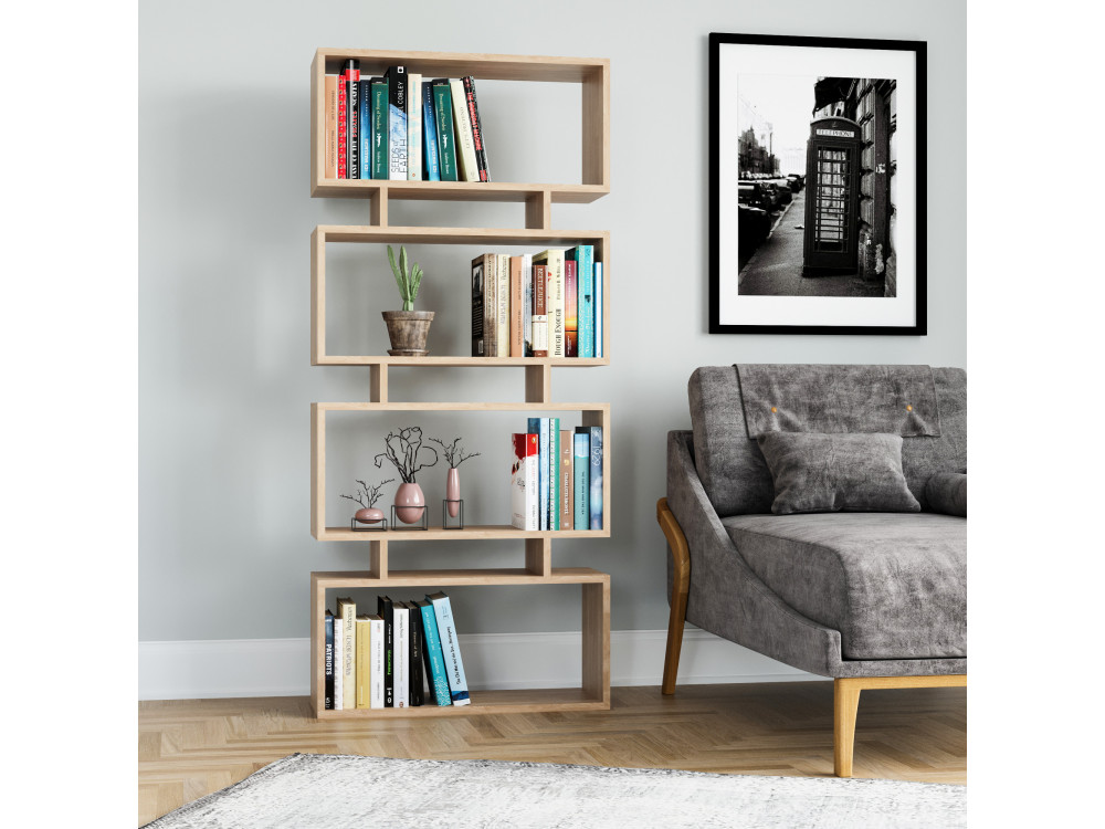 Bücherregal aus Holz "Langdon" - 72 x 25 x 161 cm - Beige