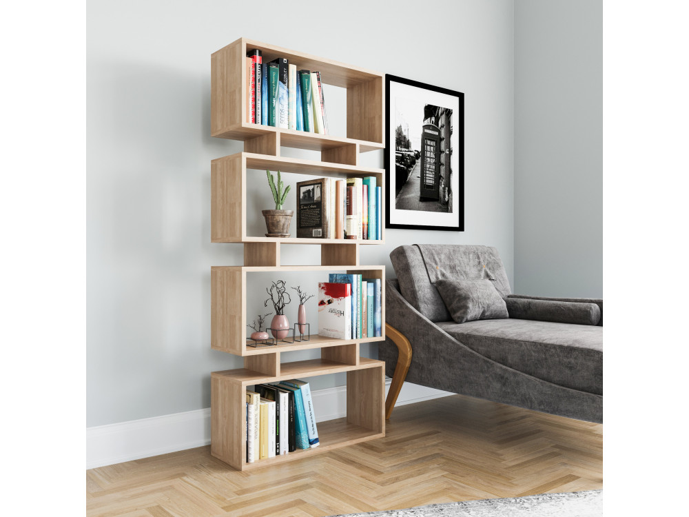 Bücherregal aus Holz "Langdon" - 72 x 25 x 161 cm - Beige