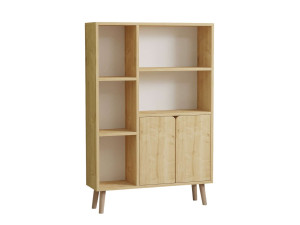Bücherregal aus Holz "Lumo" - 80 x 24 x 120 cm - Beige