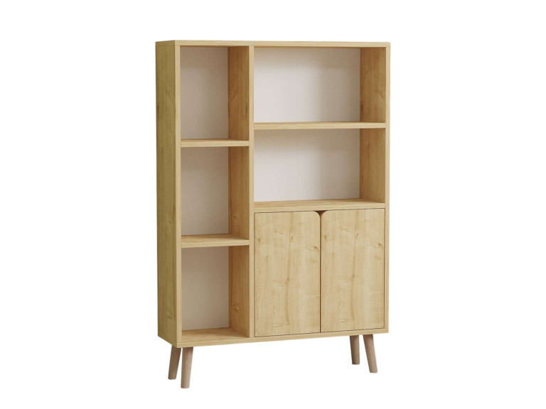 Bücherregal aus Holz "Lumo" - 80 x 24 x 120 cm - Beige