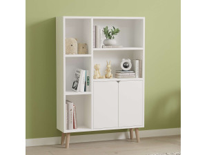 Holz Bücherregal "Lumo" - 80 x 24 x 120 cm - Weiß 2