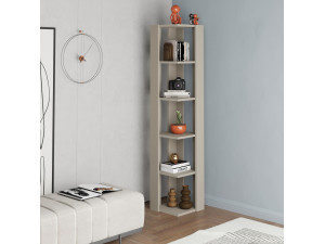 Bücherregal aus Holz "Nati" - 32 x 32 x 161 cm - Sandstein 2