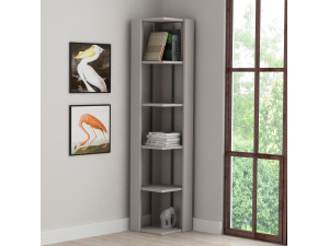 Bücherregal aus Holz "Nati" - 32 x 32 x 161 cm - Helles Mokka 2