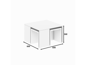 Couchtisch-Set aus Holz "Ortanca" - 60 x 60 x 37 cm - Weiß