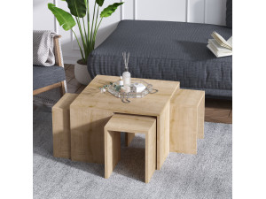 Couchtisch-Set aus Holz "Ortanca" - 60 x 60 x 37 cm - Eiche Saphir 2