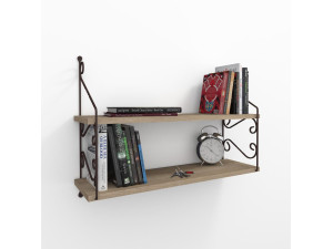 Wandregal aus Holz "Seramoni" - 72 x 22 x 51 cm - Taupe 2