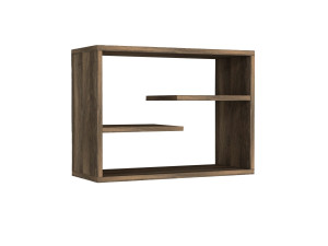 Wandregal aus Holz "Tino" - 60 x 19 x 44 cm - Walnussholz