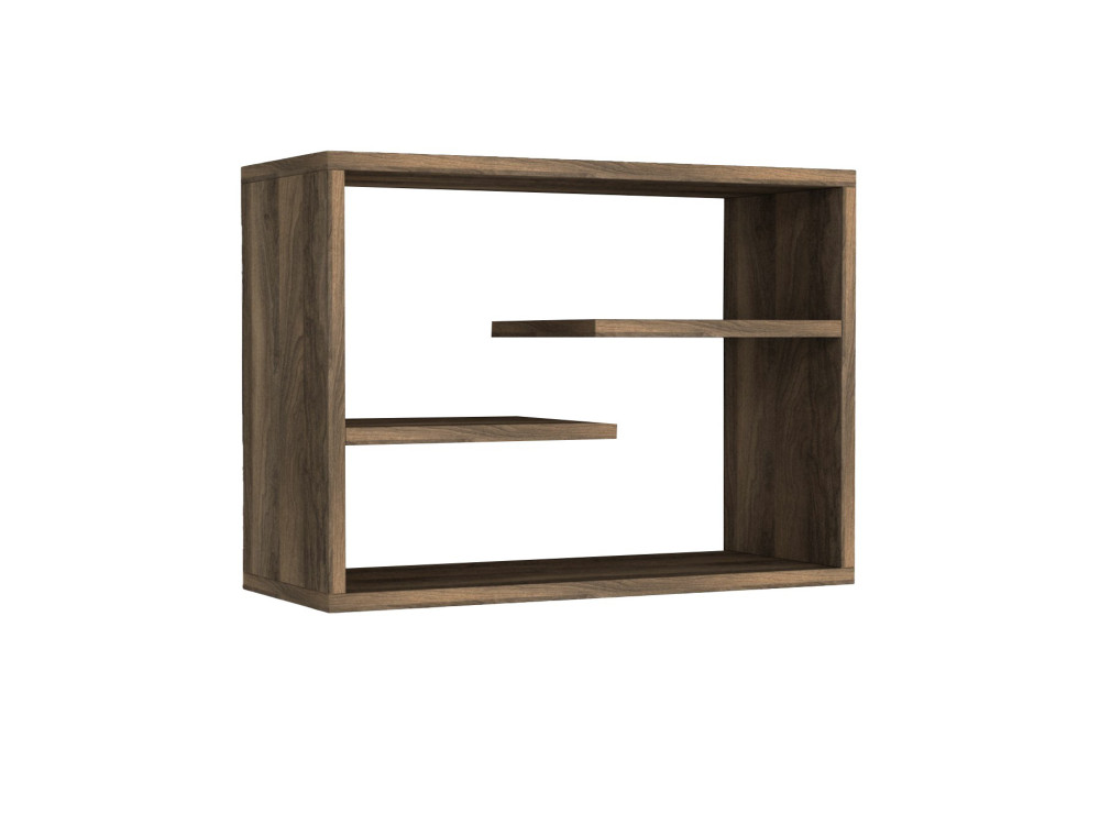 Wandregal aus Holz "Tino" - 60 x 19 x 44 cm - Walnussholz