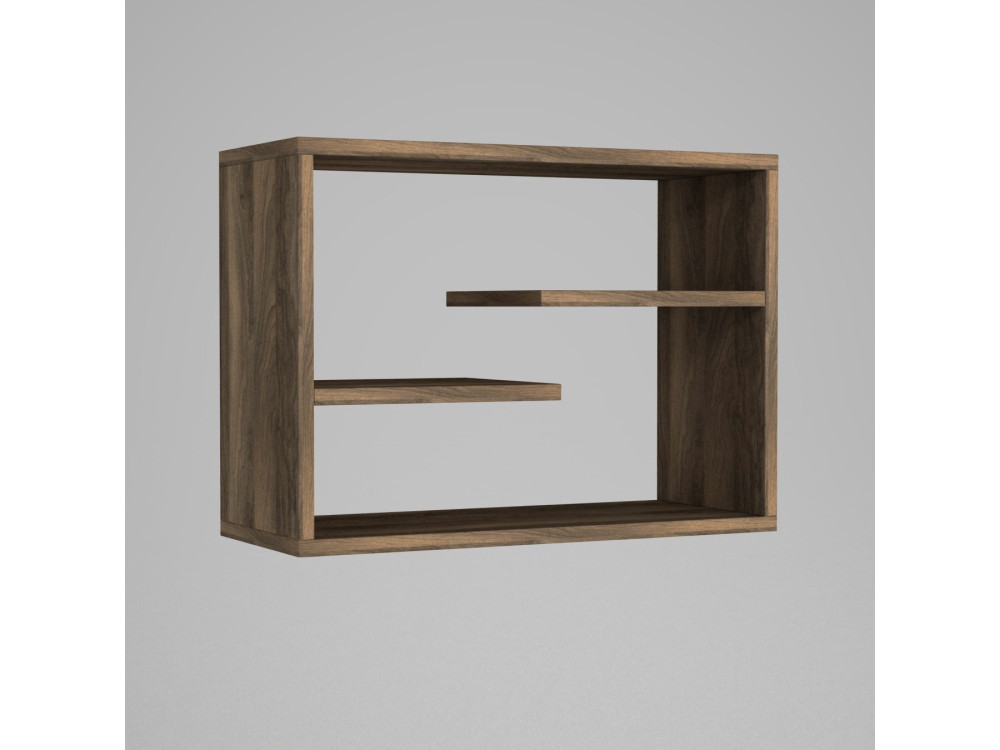 Wandregal aus Holz "Tino" - 60 x 19 x 44 cm - Walnussholz