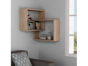 Wandregal aus Holz "Ring" - 68 x 60 x 68 cm - Sonoma Eiche 2