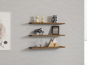 Wandregal aus Holz "Boss" - 60 x 1 x 14 cm - Walnussholz 2