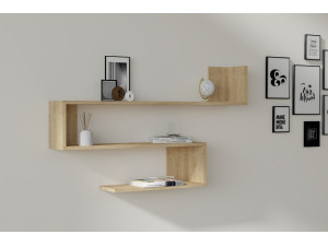 Wandregal aus Holz "Penne" - 120 x 20 x 71 cm - Eiche Saphir 2