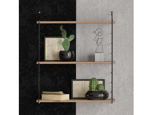 Wandregal aus Holz "Armoni" - 72 x 20 x 85 cm - Walnussholz 2