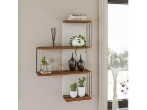 Wandregal aus Holz "Cambel" - 64 x 19 x 96 cm - Braun 2