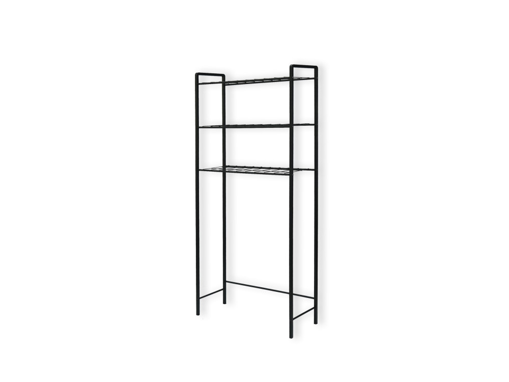 Waschmaschinenmöbel aus Metall "Nigel" - 68 x 24 x 150 cm - Schwarz