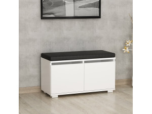Schuhschrank aus Holz "Drago" - 80 x 35 x 42 cm - Weiß 2