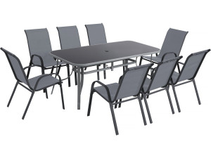 Garten-Essgruppe für 8 Personen „Cordoba XL 180“ – Grau