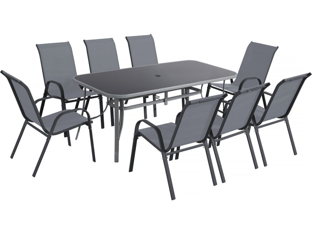 Garten-Essgruppe für 8 Personen „Cordoba XL 180“ – Grau