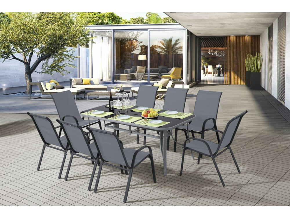 Garten-Essgruppe für 8 Personen „Cordoba XL 180“ – Grau