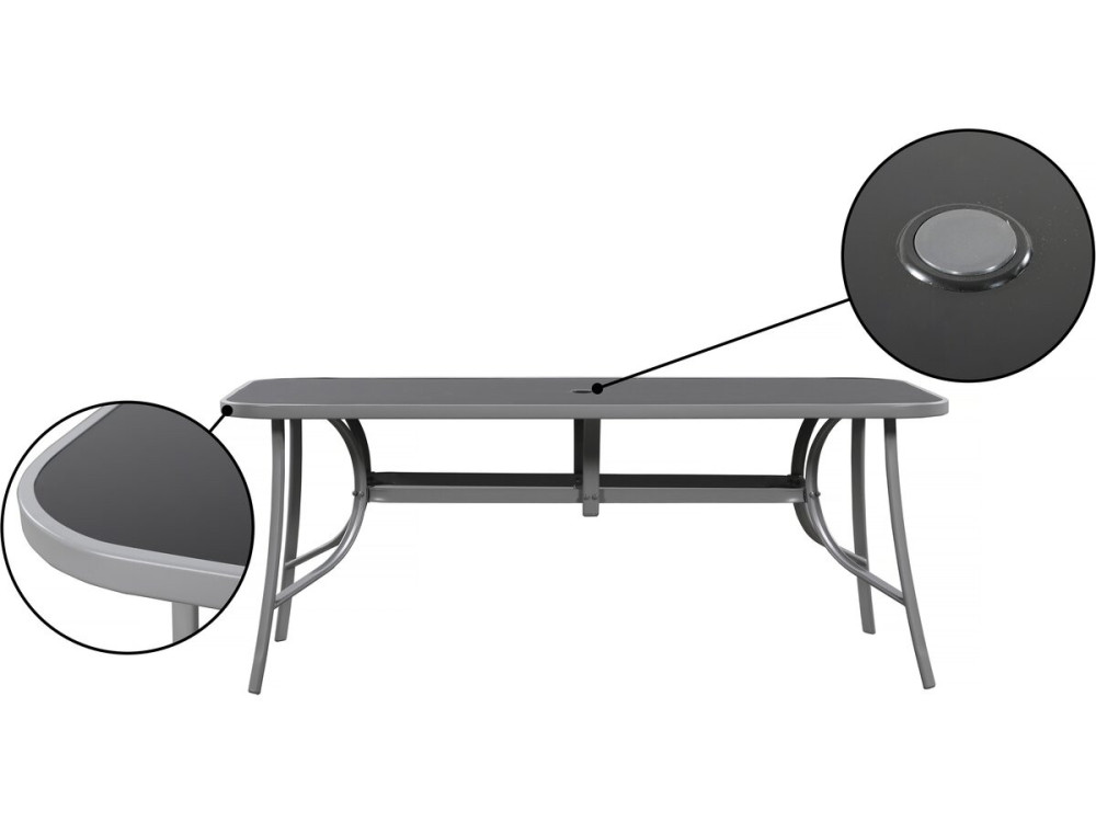 Garten-Essgruppe für 8 Personen „Cordoba XL 180“ – Grau