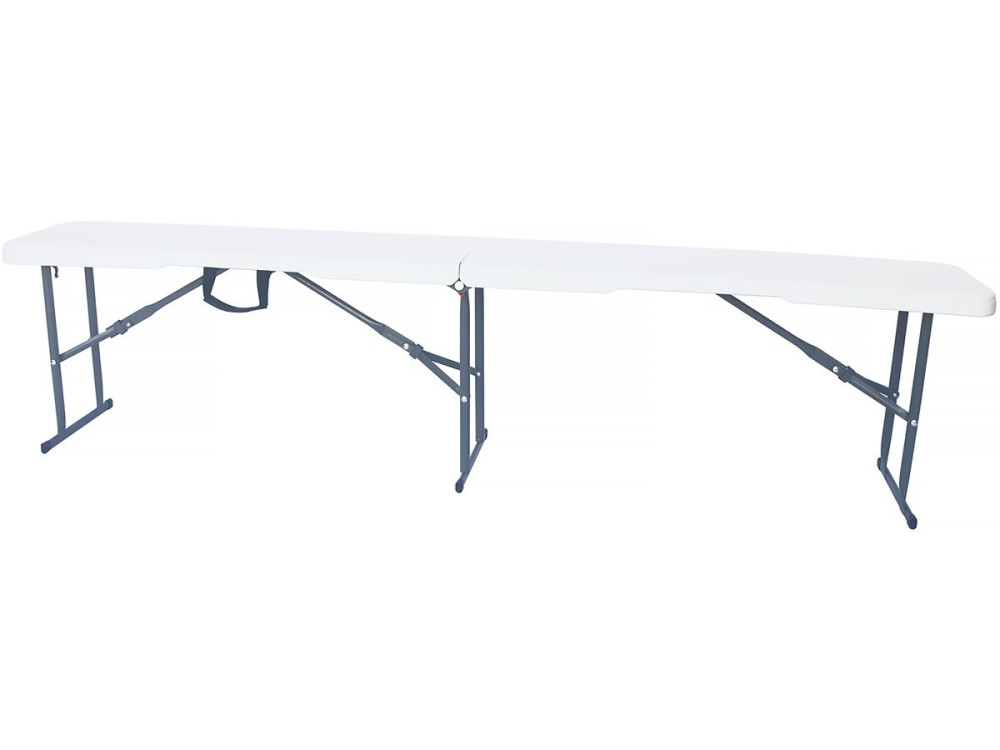 Set aus klappbarem Gartentisch + 2 Klappbänke "Foldy" - Weiß