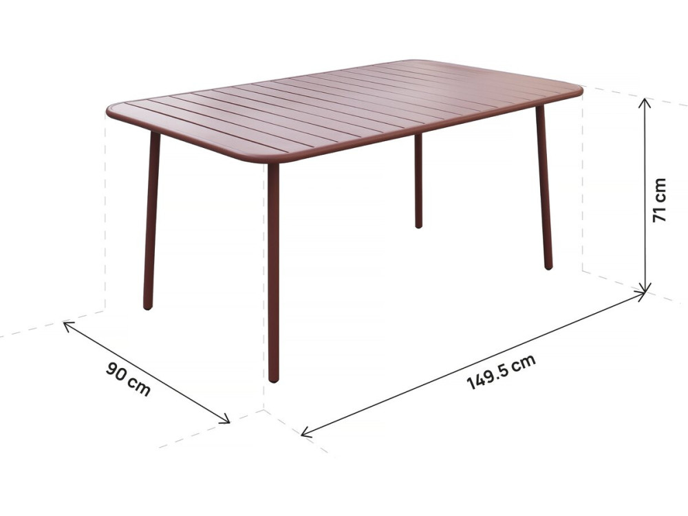 Gartenmöbel-Set "Bilbao" aus Metall - 6 Sitzplätze - Terrakotta