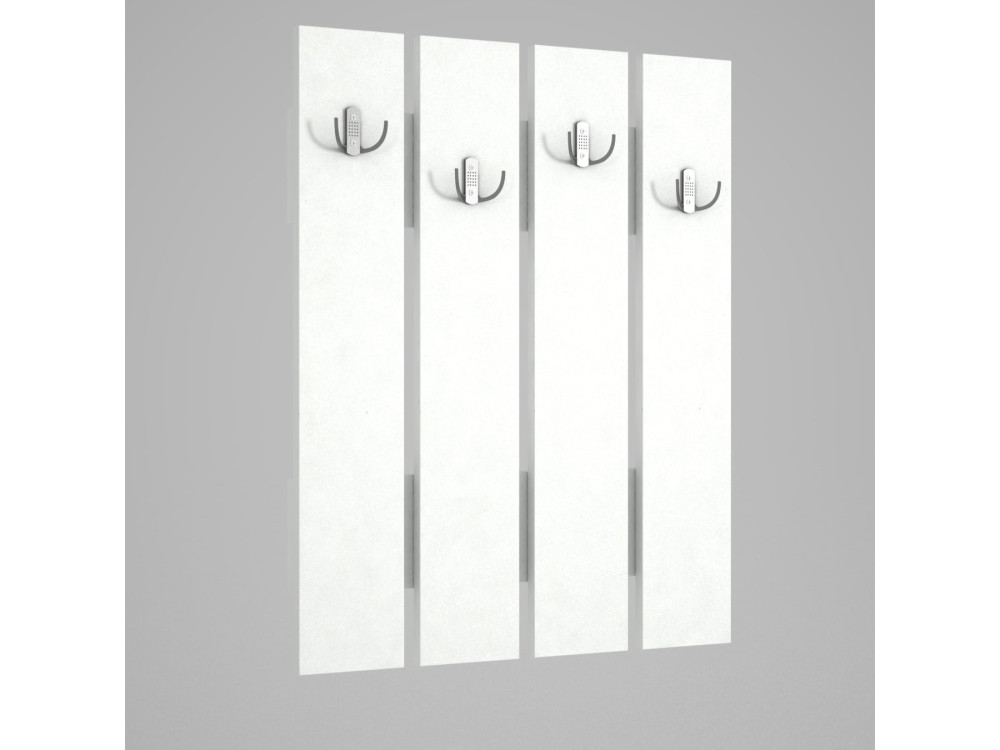 Wandgarderobe aus Holz "Anita" - 64 x 3 x 80 cm - Weiß