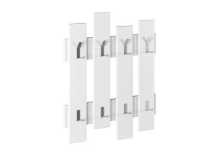 Wandgarderobe aus Holz "Wave" - 64 x 4 x 79 cm - Weiß