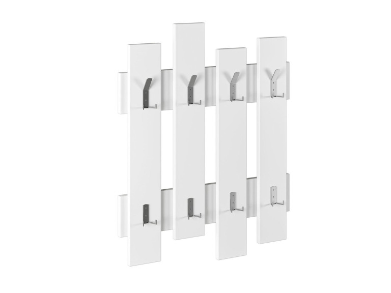 Wandgarderobe aus Holz "Wave" - 64 x 4 x 79 cm - Weiß