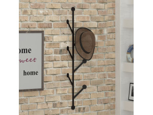 Wandgarderobe aus Metall "Ponpon" - 22 x 5 x 94 cm - Schwarz 2