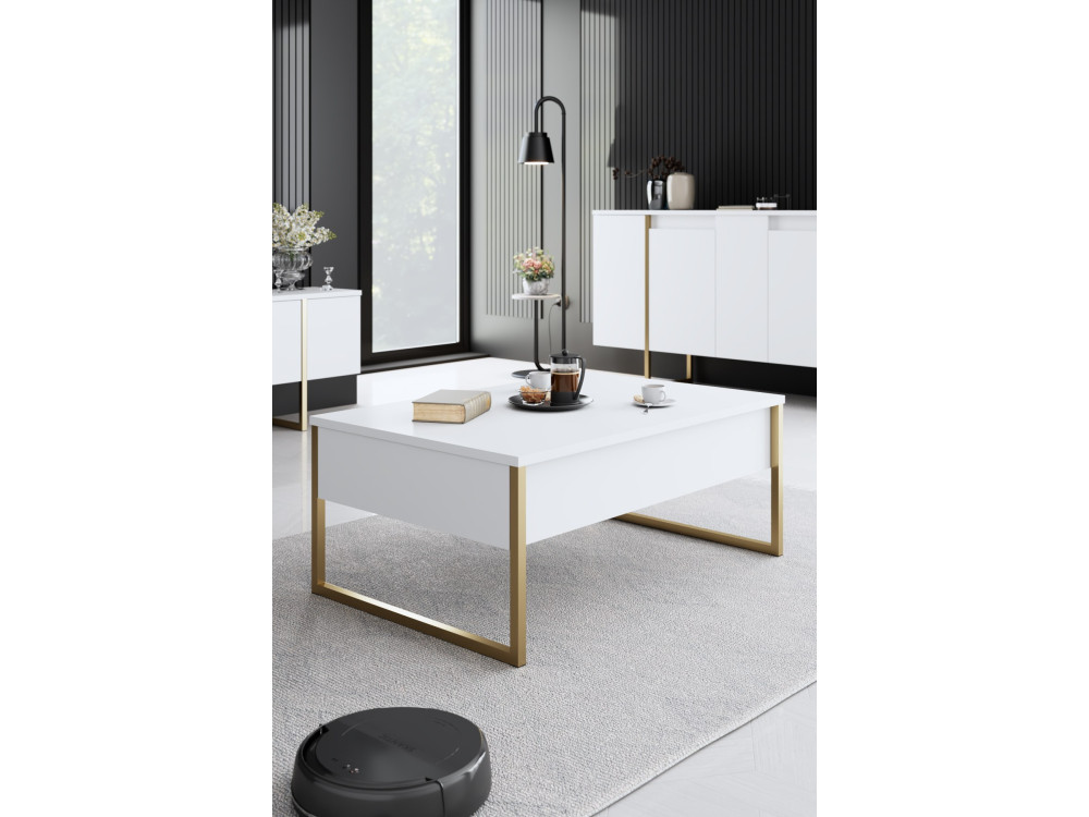 Wohnzimmermöbelset aus Holz "Luxe" - 160 x 35 x 80 cm - Weiß